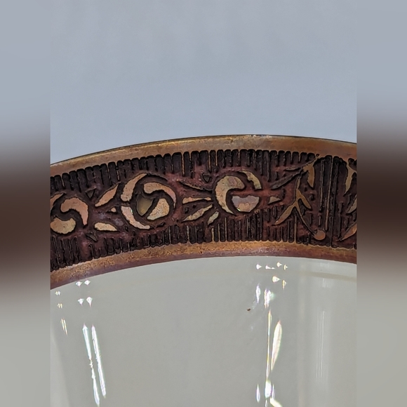 Vintage Fry Glass Champagne Sherbet Wine Glass With Gold Engraved Trim - Picture 4 of 7